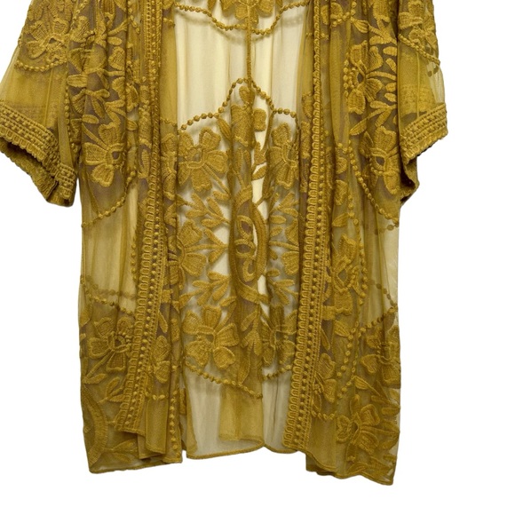 Golden Lace Kimono Cardigan Small - Picture 7 of 10